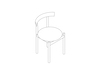 A line drawing - Comma Chair–Armless–Wood Seat