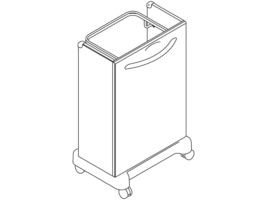 A line drawing - Compass Linen Cart