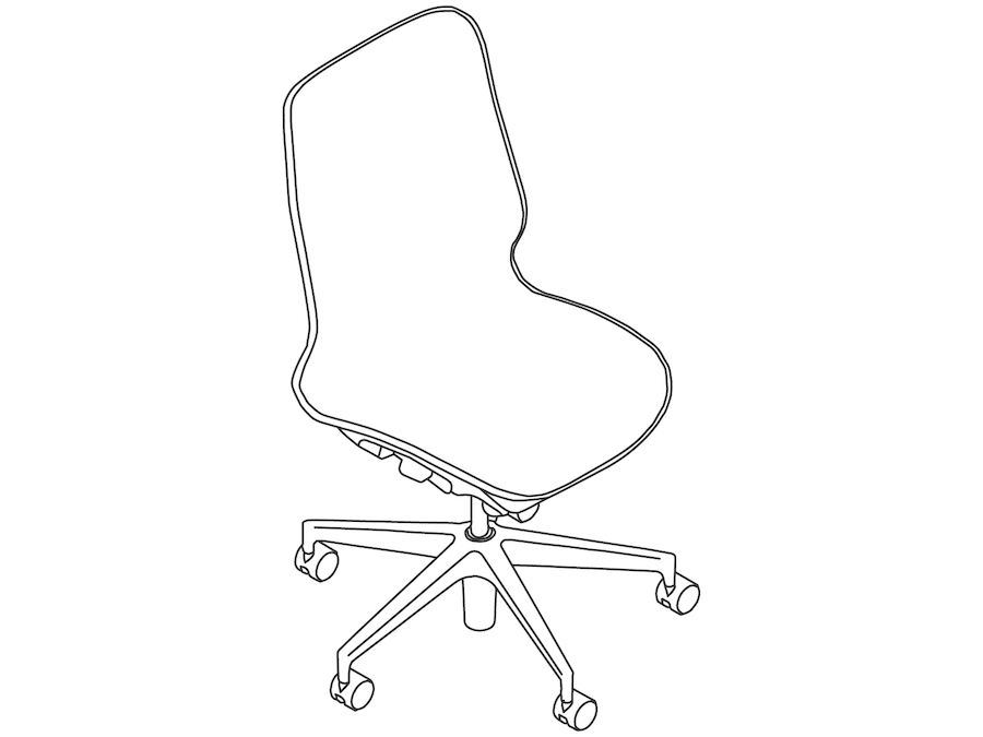 A line drawing - Cosm Chair–Mid Back–Armless