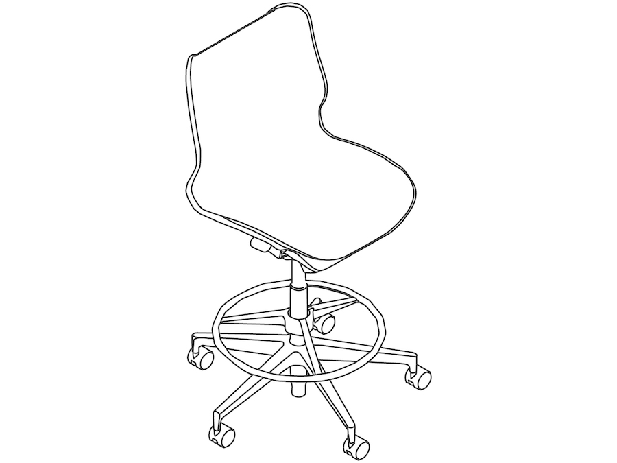 Uno schizzo - Sgabello Cosm - schienale basso - senza braccioli
