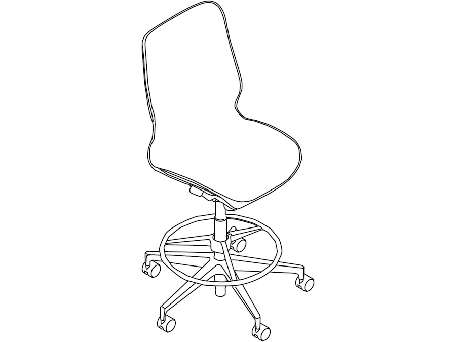 Uno schizzo - Sgabello Cosm - schienale medio - senza braccioli