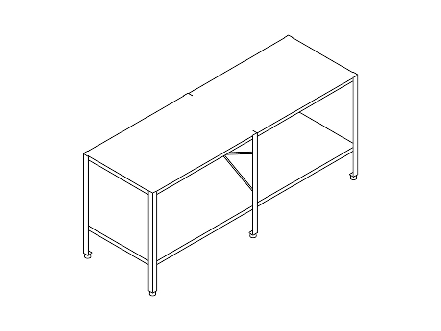 A line drawing - Eames Storage Unit–1 High by 2 Wide