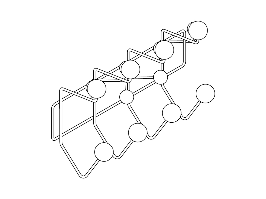 A line drawing - Eames Hang-It-All