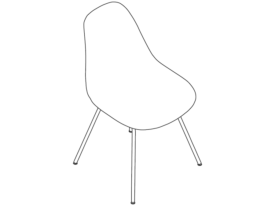 A line drawing - Eames Molded Fiberglass Side Chair–4-Leg Base–Nonupholstered