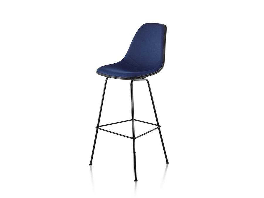 A photo - Eames Molded Fiberglass Stool–Bar Height–Fully Upholstered
