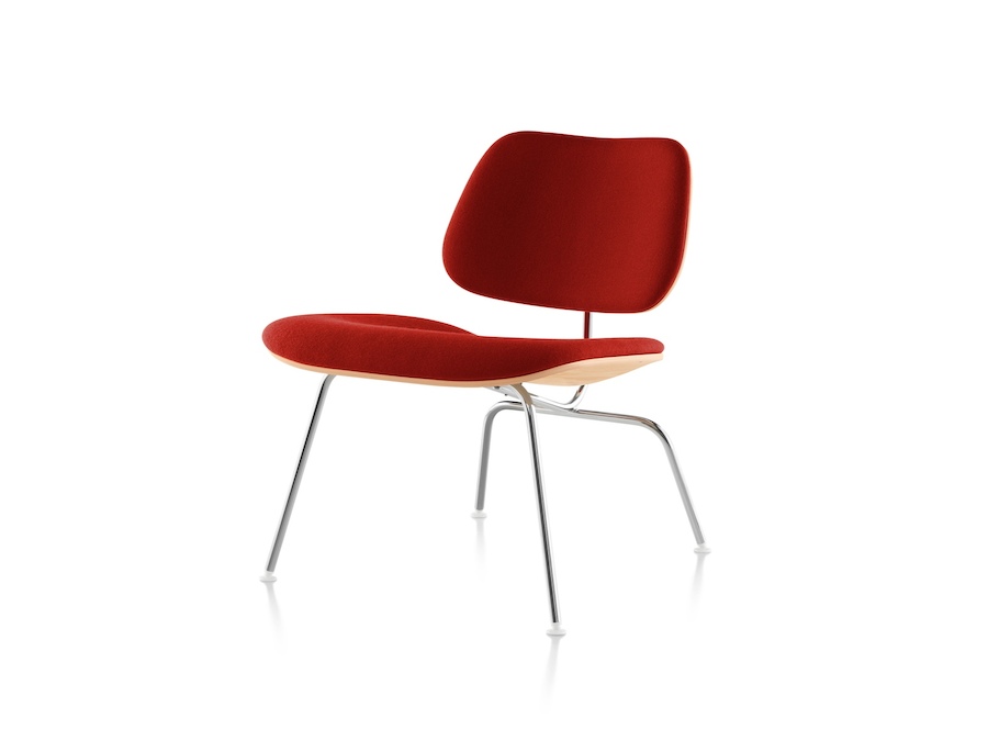 A photo - Eames Molded Plywood Lounge Chair–Metal Base–Upholstered