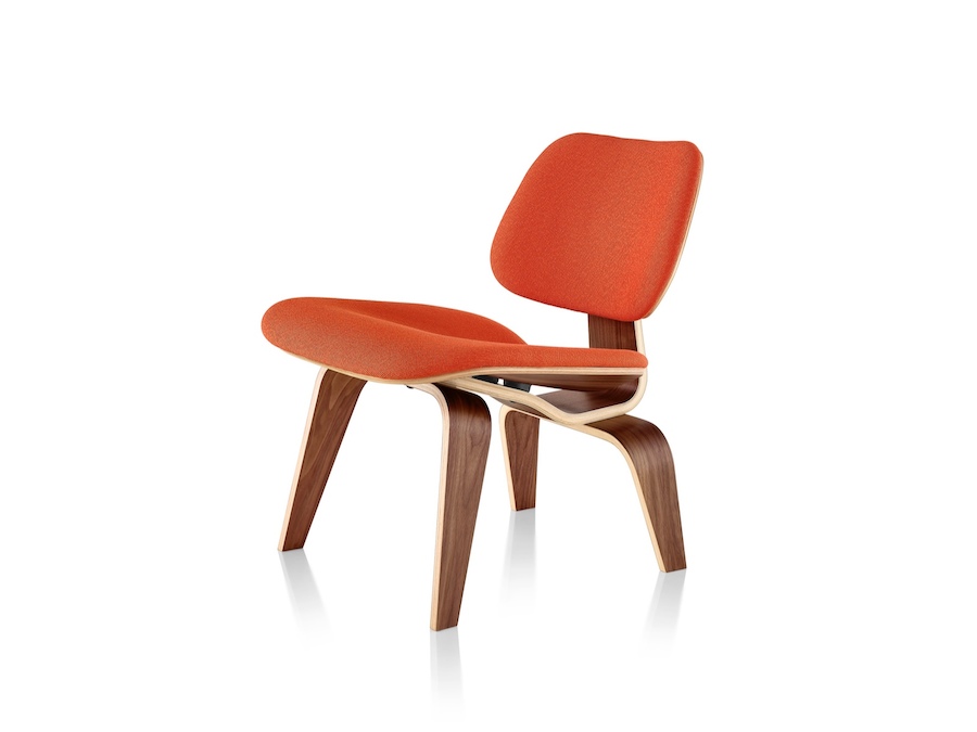A photo - Eames Molded Plywood Lounge Chair–Wood Base–Upholstered