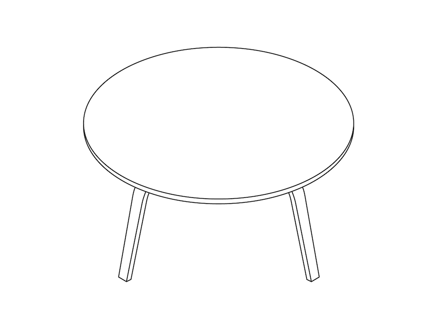 A line drawing - Eames Molded Plywood Coffee Table–Wood Base