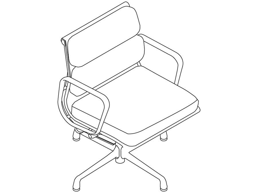 A line drawing - Eames Soft Pad Side Chair–With Arms