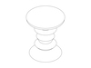 A line drawing - Eames Turned Stool–C Shape