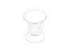 A line drawing - Eames Turned Stool–D Shape