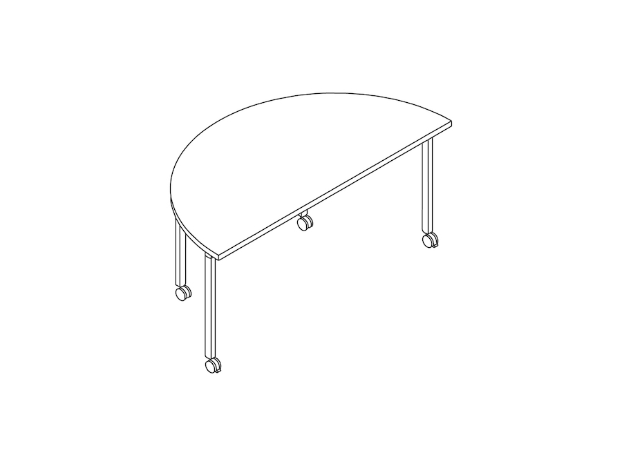 A generic rendering - Everywhere Table–Half Round