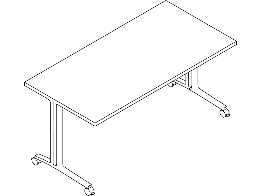 A line drawing - Everywhere Table–Rectangular–C Leg