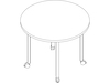 A line drawing - Everywhere Table–Round–Post Leg