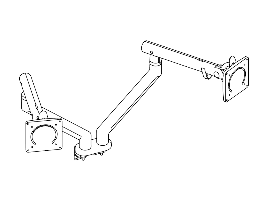 A line drawing - Flo Monitor Arm–Dual