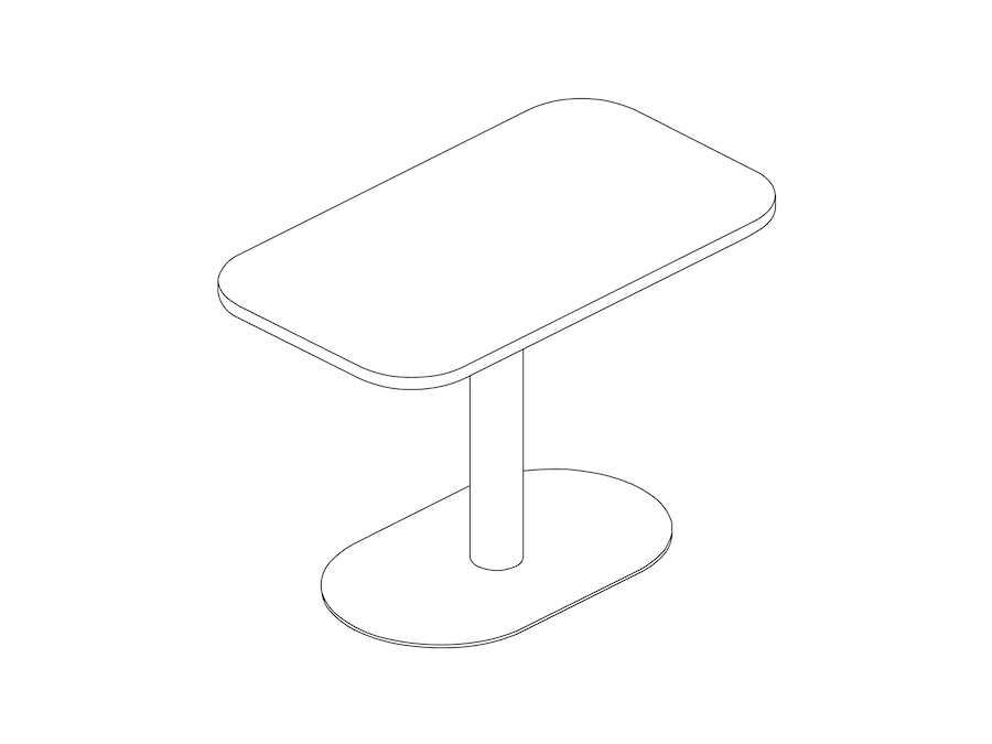 A line drawing - Headway Café Table–Soft Rectangular