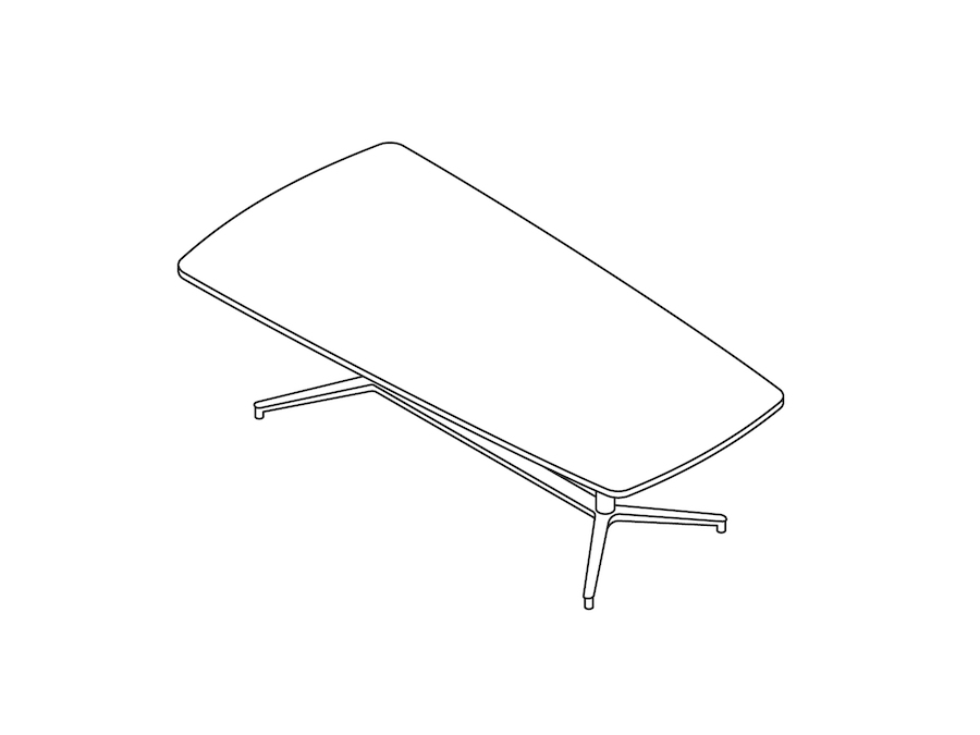 A line drawing - Headway Conference Table–Seated Height–Tapered–Y Base
