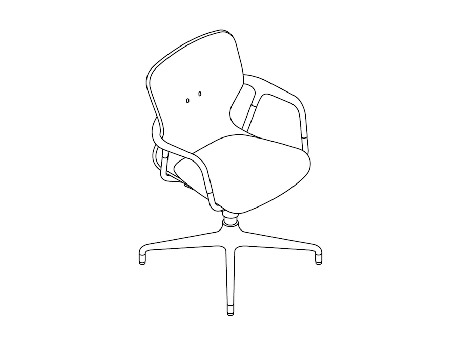 A line drawing - Keyn Chair–4-Star Base