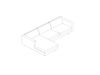 A line drawing - Lispenard Sectional Sofa–Chaise Right