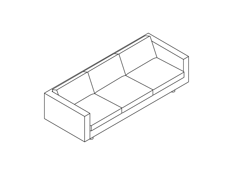 A line drawing - Lispenard Sofa–3 Seat