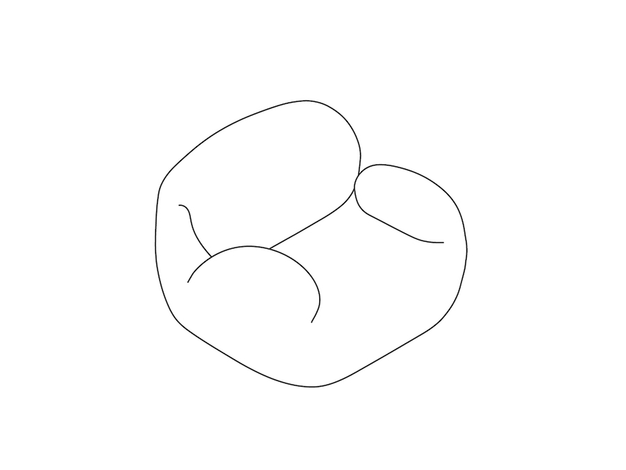 Un dibujo - Conjunto de sofás modulares Luva: poltrona