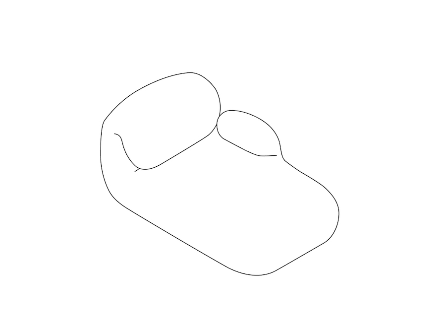 Un dibujo - Conjunto de sofás modulares Luva: diván con apoyabrazo izquierdo