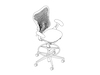 A line drawing - Mirra 2 Stool–Polymer Back–Adjustable Arms