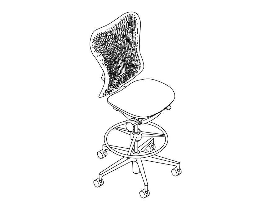 A line drawing - Mirra 2 Stool–Polymer Back–Armless
