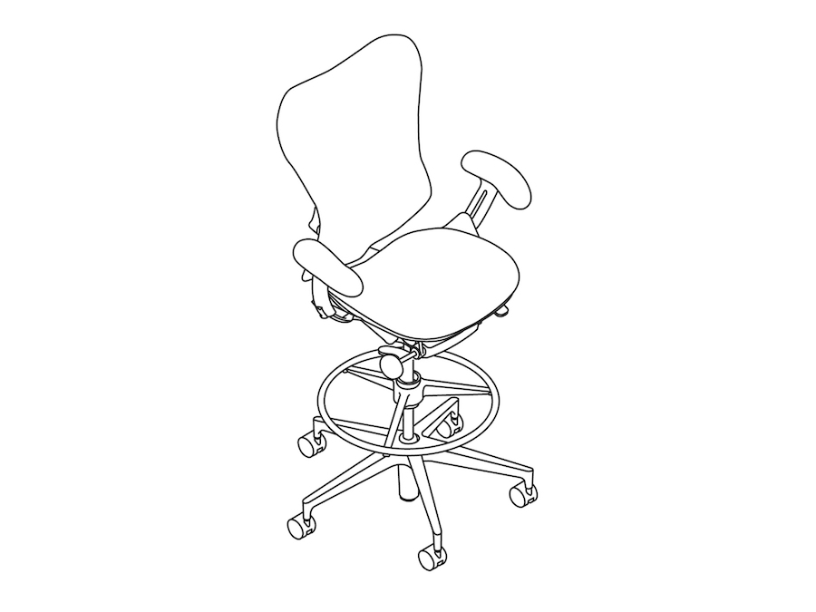 A line drawing - Mirra 2 Stool–Suspension Back–Adjustable Arms