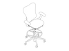 A line drawing - Mirra 2 Stool–Suspension Back–Fixed Arms