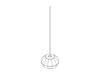 A line drawing - Nelson Angled Sphere Bubble Pendant–Small