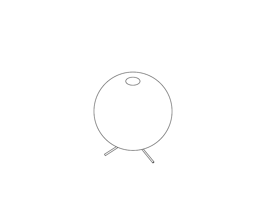 Dessin au trait : Lampe tripode Nelson Ball