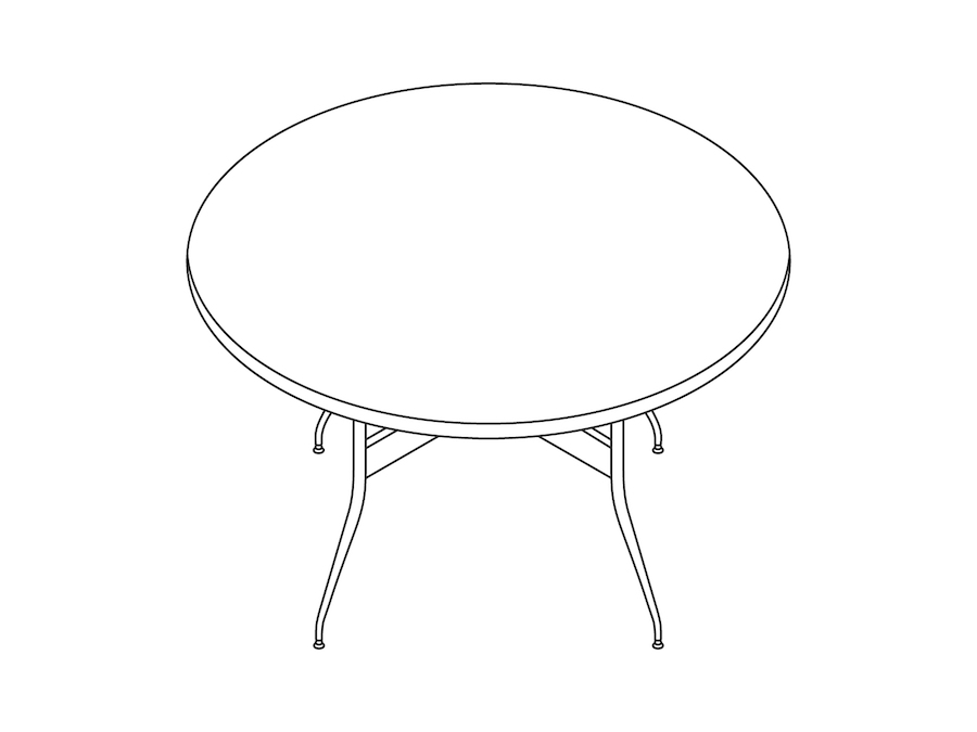 A line drawing - Nelson Swag Leg Table–Round