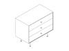 A line drawing - Nelson Thin Edge Chest–3 Drawer