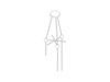 A line drawing - Nelson Triple Bubble Lamp Fixture