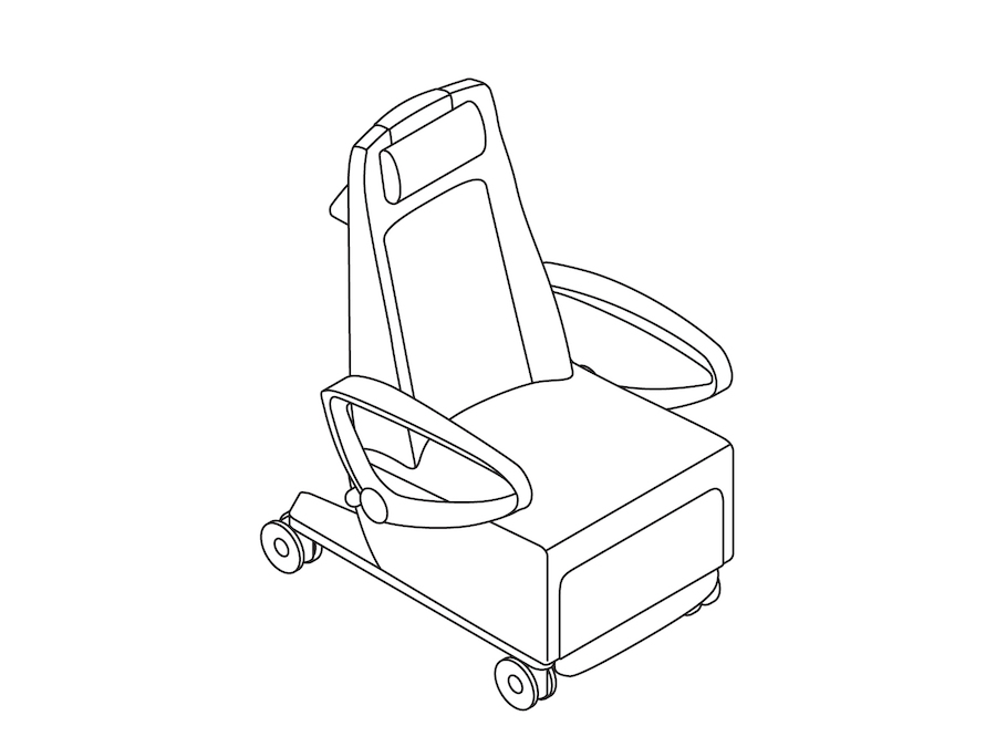 A line drawing - Nemschoff Ava Recliner–Arcade Back