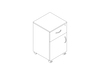 A line drawing - Nemschoff Bedside Cabinet–1 Drawer 1 Door