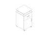 A line drawing - Nemschoff Bedside Cabinet–Raised Top–1 Drawer 1 Door