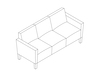 A line drawing - Nemschoff Brava Classic Multiple Seating–3 Seat