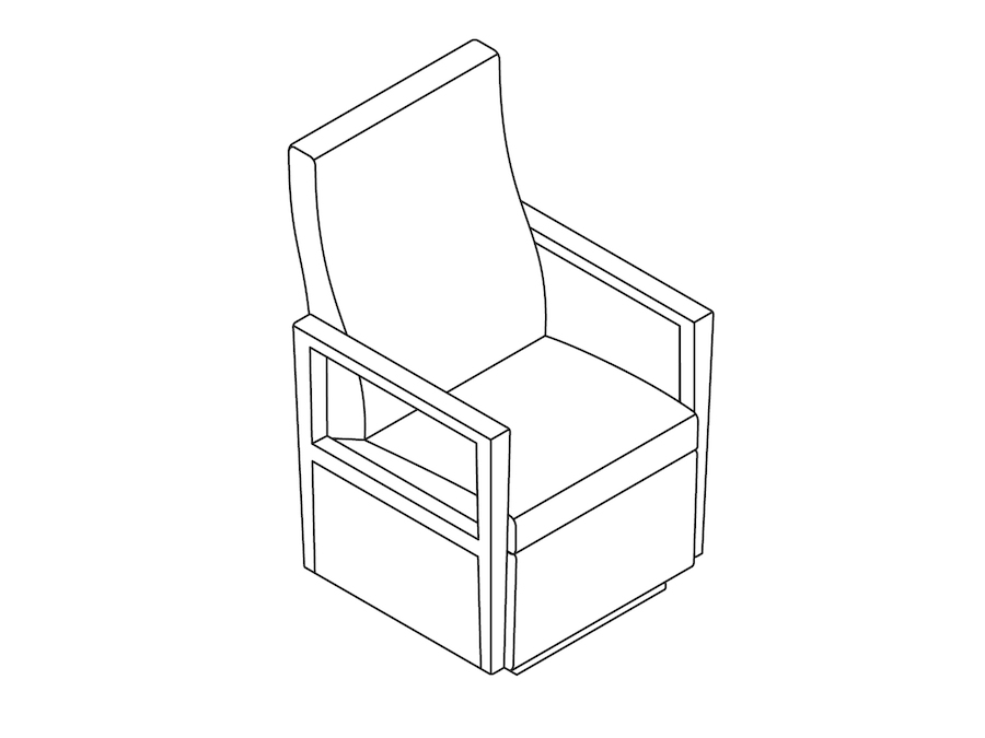 A line drawing - Nemschoff Brava Glider–Open Arm