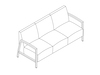 A line drawing - Nemschoff Brava Modern Multiple Seating–3 Seat