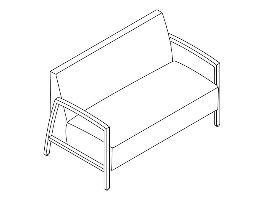 A line drawing - Nemschoff Brava Modern Settee