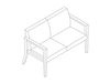 A line drawing - Nemschoff Brava Multiple Seating–Open Arm–2 Seat