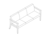 A line drawing - Nemschoff Brava Multiple Seating–Open Arm–3 Seat