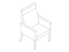 A line drawing - Nemschoff Brava Patient Chair–Closed Arm