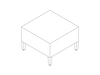 A line drawing - Nemschoff Brava Platform Bench–1 Seat