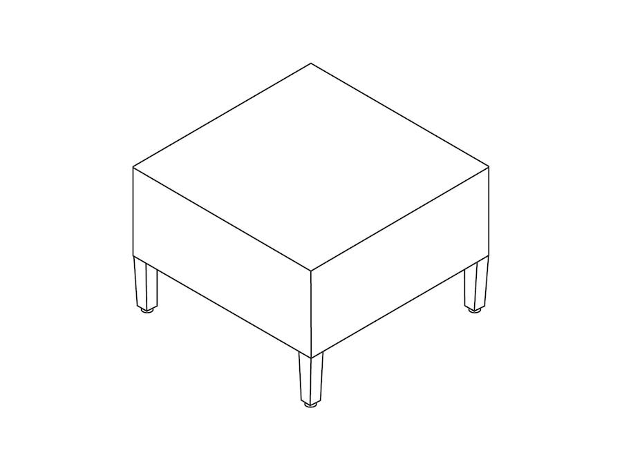 A line drawing - Nemschoff Brava Platform Bench–1 Seat