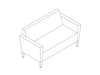 A line drawing - Nemschoff Brava Platform Settee