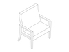 A line drawing - Nemschoff Brava Plus Patient Chair–Open Arm