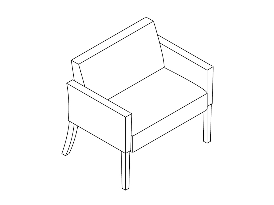 A line drawing - Nemschoff Brava Plus Chair–Closed Arm–30 Wide
